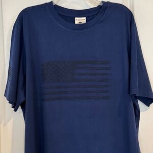 Crane Blue black Patriotic US Flag Print Graphic Tee T-shirt XL 4th of July
